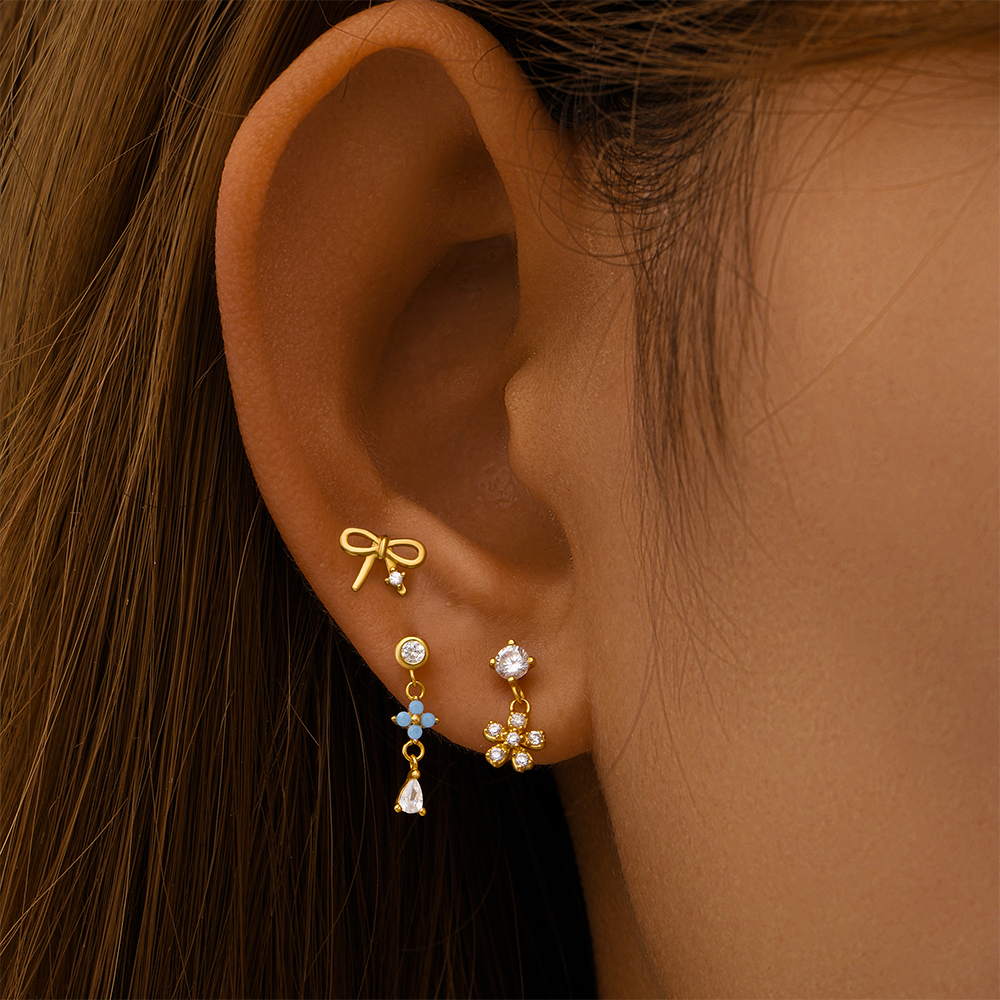 Aide-pendientes de plata de ley 925 con circonita Y2K para mujer, aretes con pasador, cadena con borlas, joyería fina Simple, 1 ud.