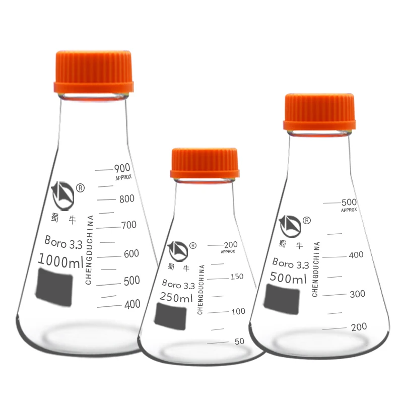 1 Cái Phòng 250Ml 500Ml 1000Ml 2000Ml Cao Cấp Thủy Tinh Borosilicate Xoắn Ốc Cổ Tam Giác Bình Giữ Nhiệt Độ Cao chống Hình Nón Bình Giữ Nhiệt