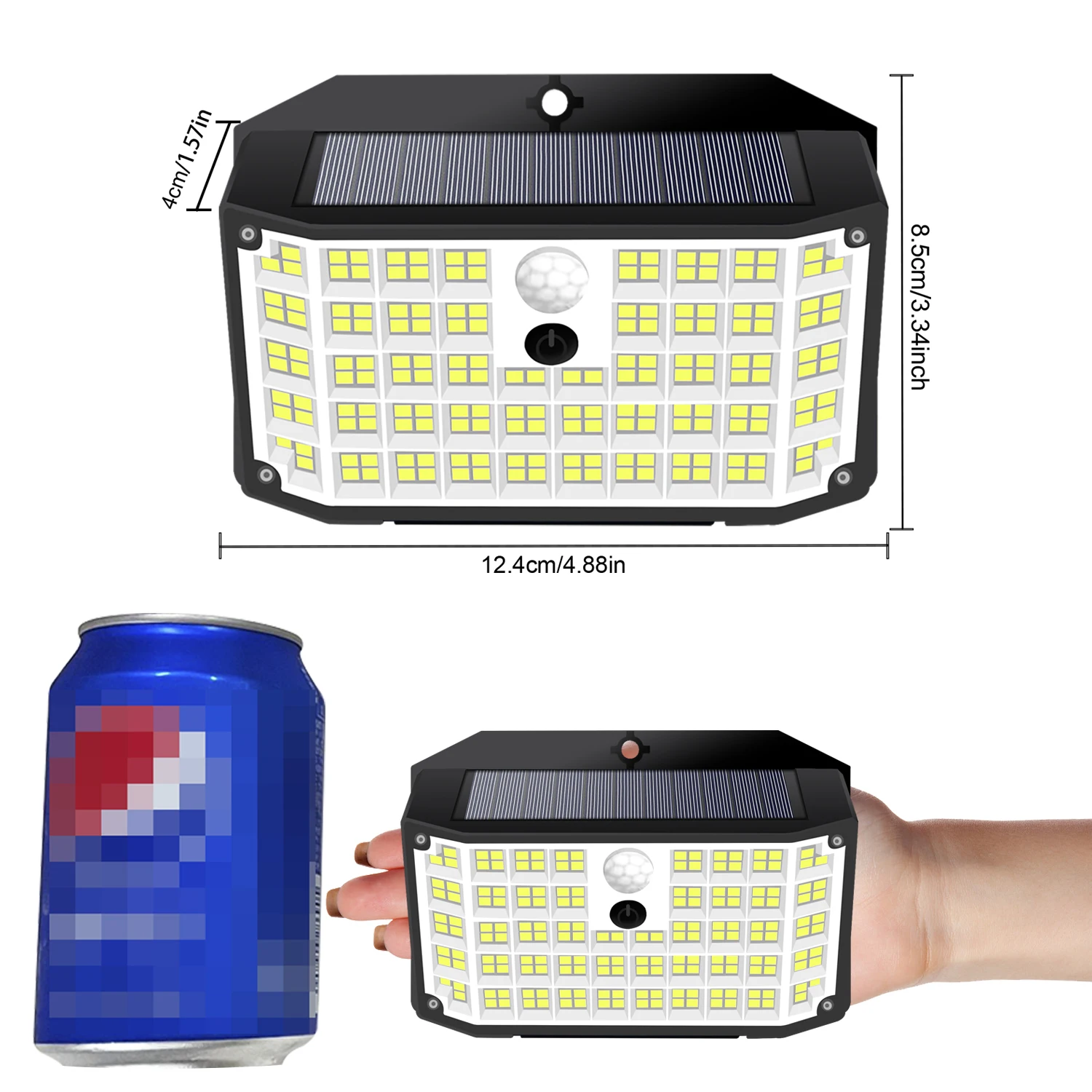ไฟกลางแจ้งพลังงานแสงอาทิตย์ 176 LED พลังงานแสงอาทิตย์ Motion Sensor น้ําท่วมไฟ IP65 กันน้ํา 3 โหมดโคมไฟติดผนังสําหรับภายนอก Porch YARD