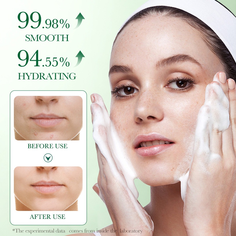BIOAOUA Nutritivo Centella Asiatica Limpador Facial para Limpeza Profunda dos Poros e Calmante Cuidados com a Pele 100g