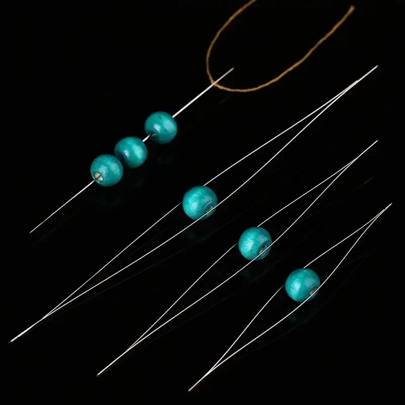 1/10pcs DIY Beading Needles Seed Beads Needle Big Eye Beaded Needles Collapsible Beading Pins Open Needles Jewelry Making Tool
