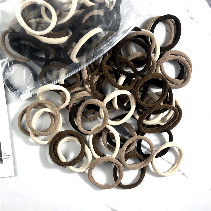 20/50 unids/set bandas para el cabello para mujer y niña, lazos básicos de goma para el cabello, cuerdas de 4cm, diadema elástica Simple, accesorios para el cabello, soporte para cola de caballo