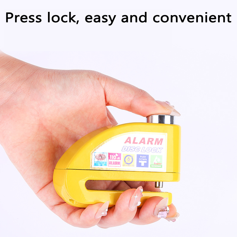 Liquidación_Cerradura para bicicleta y motocicleta, alarma, protección de seguridad, candado, disco, aleación de aluminio, recordatorio antirrobo, bolsa de bloqueo de cuerda para motocicleta