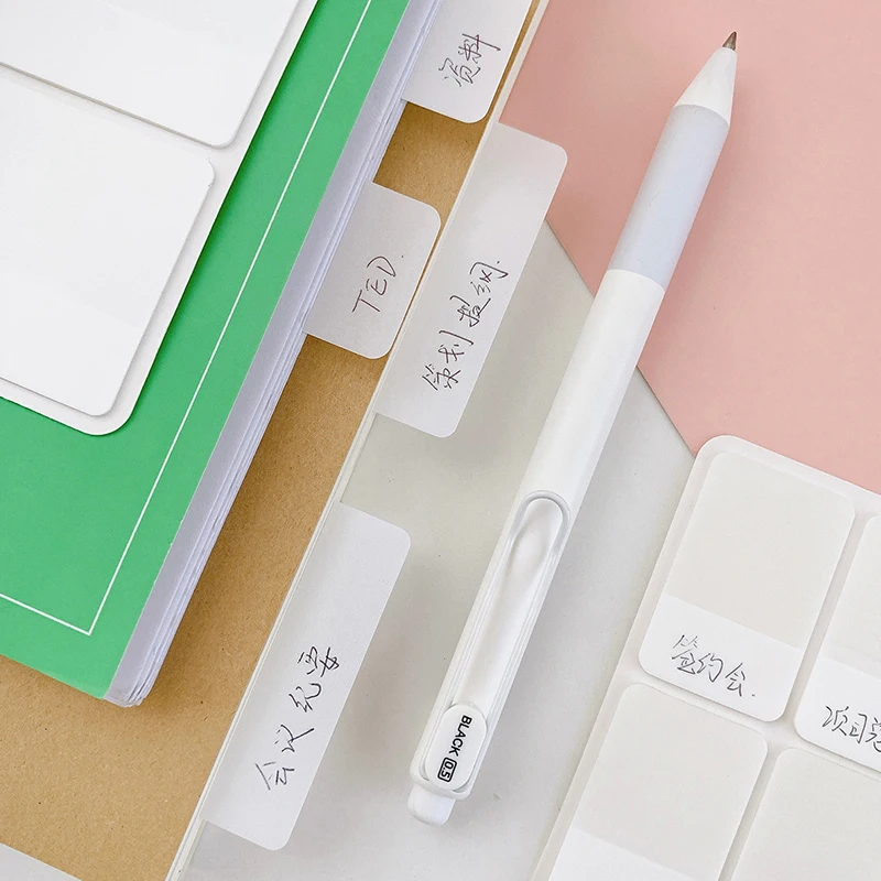 40/80/120/160 Pages Frosted Simple Pure White Index Stickers Transparent Label Stickers DIY Sticky Notes Office School Supplies