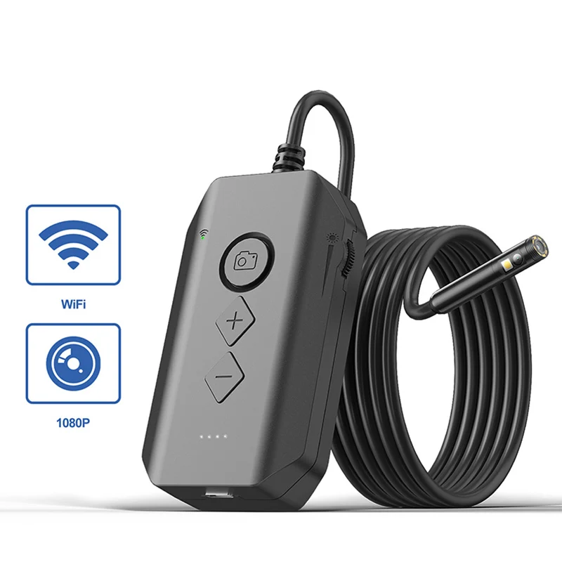 Endoskop WIFI pojedynczy podwójny potrójny obiektyw HD1080P 8MM bezprzewodowa kamera boroskopowa do inspekcji rur kontrola samochodu diody LED wodoodporna 2600mAh