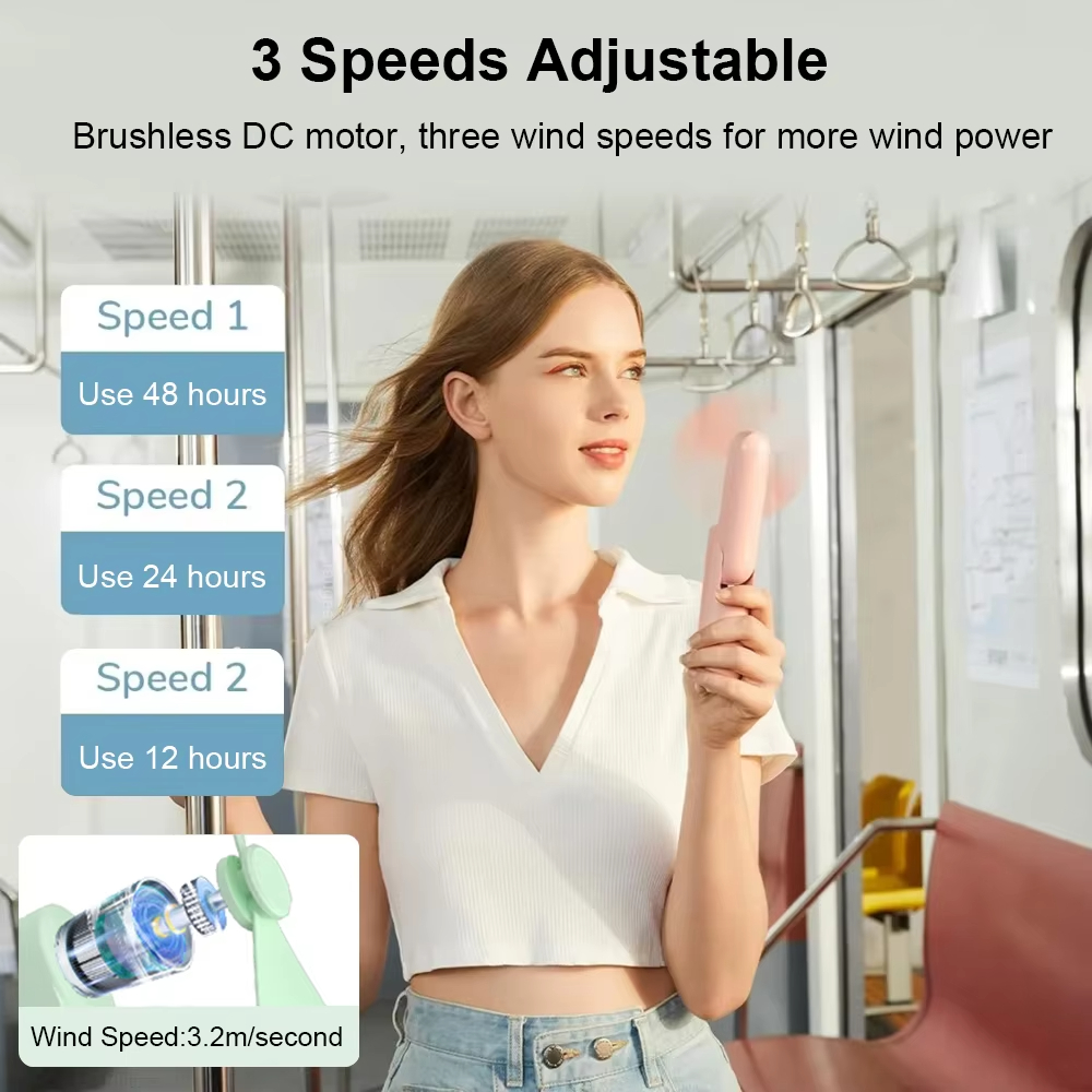 XIAOTREE Portable Mini Handheld Fan Small Pocket Fan USB Rechargeable Battery Fan Folding Cooling USB Hand Fan with Power Bank