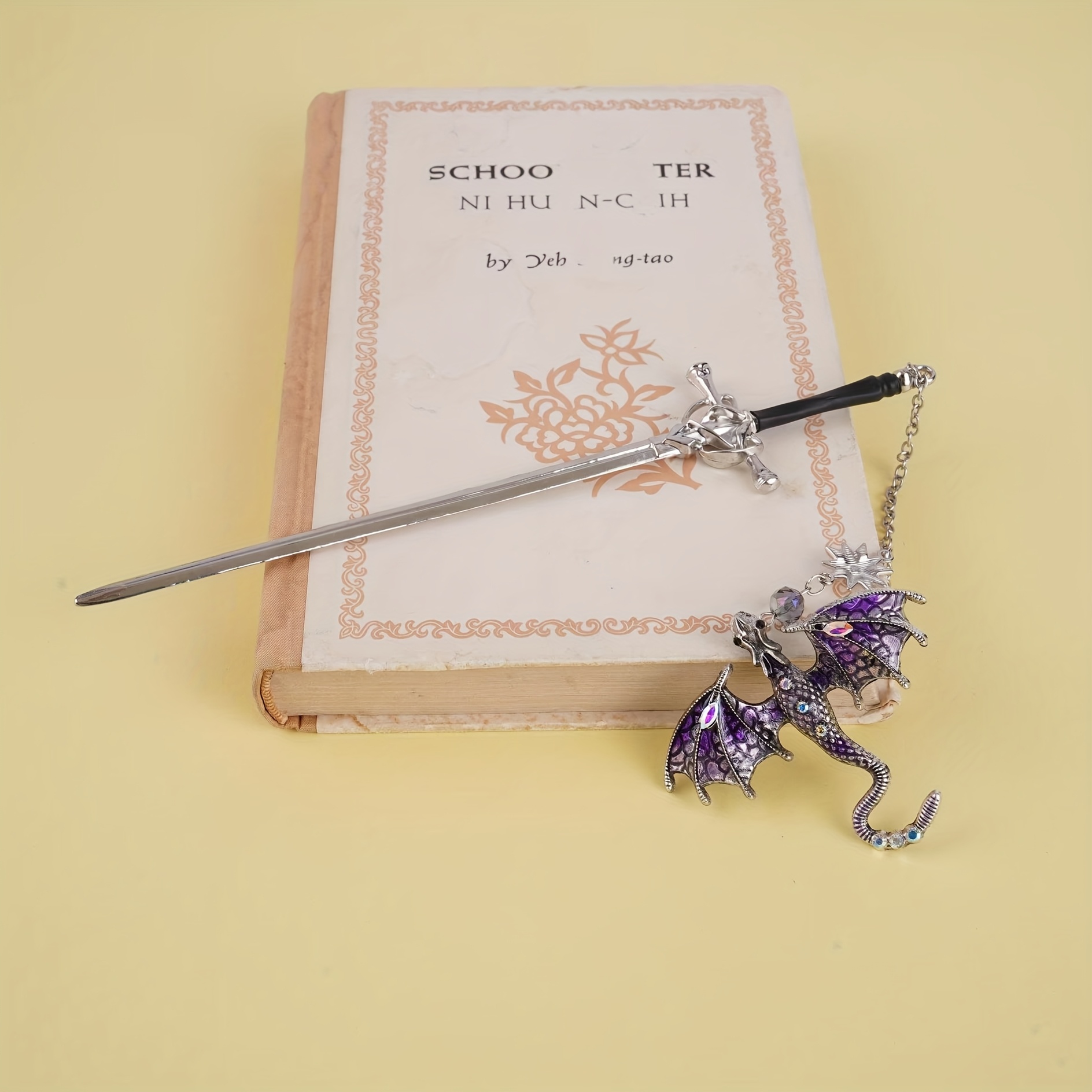 1 個ドラゴンソードファンタジーブックマーク、読者本愛好家へのギフト、誕生日ギフト、シルバー/ゴールド、ブックマーク、ユニークなギフト、女性男性本好き