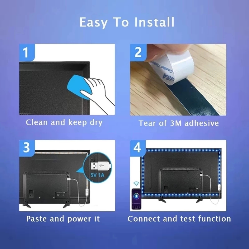 5v rgb 5050 led fita de luz usb bluetooth com 24 teclas controle remoto mudança cor flexível lâmpada fita diodo para casa