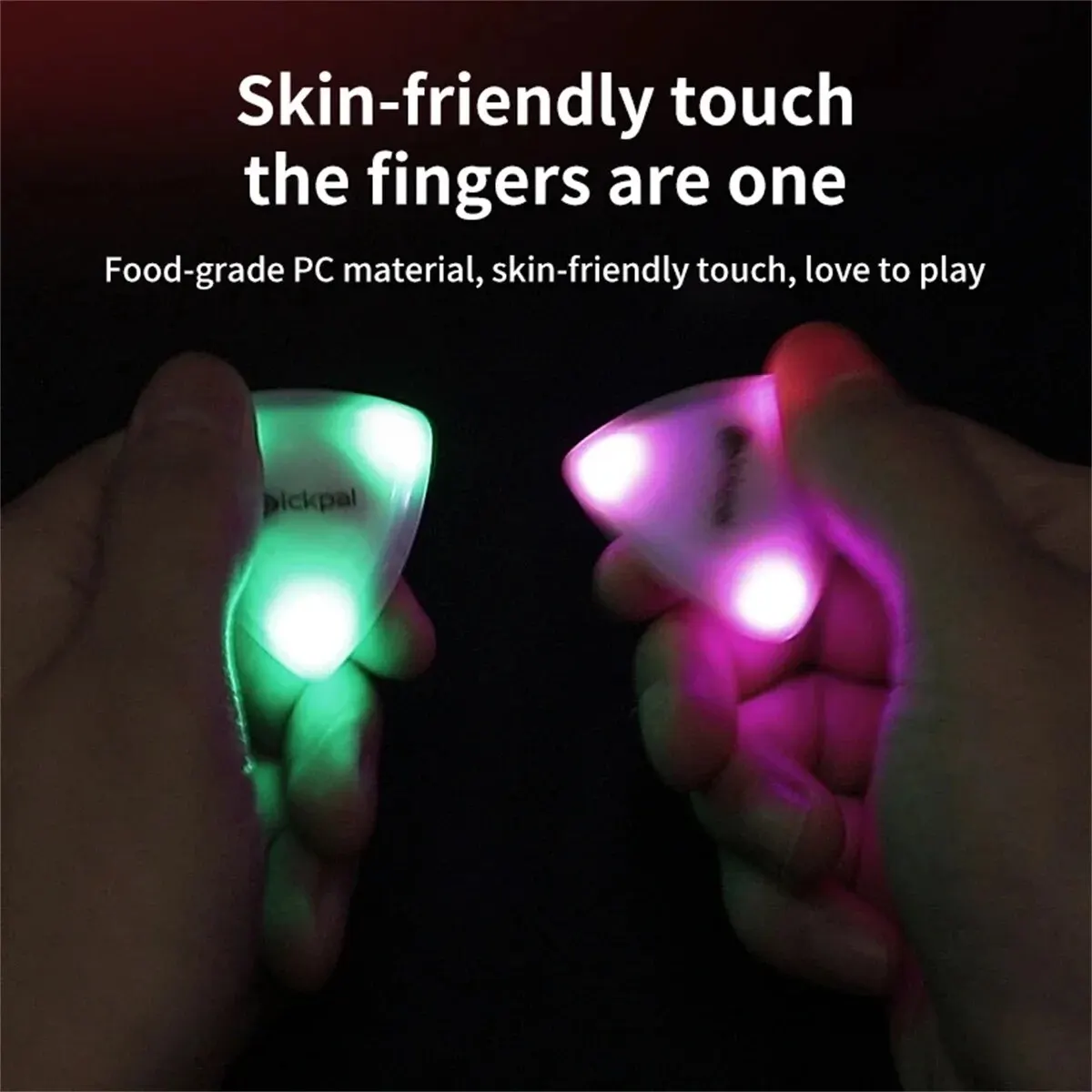 Plettri per chitarra luminosi a LED Miwayer - Plettri per chitarra elettrica ABS con opzioni di luce tricolore (bianco/verde/viola)