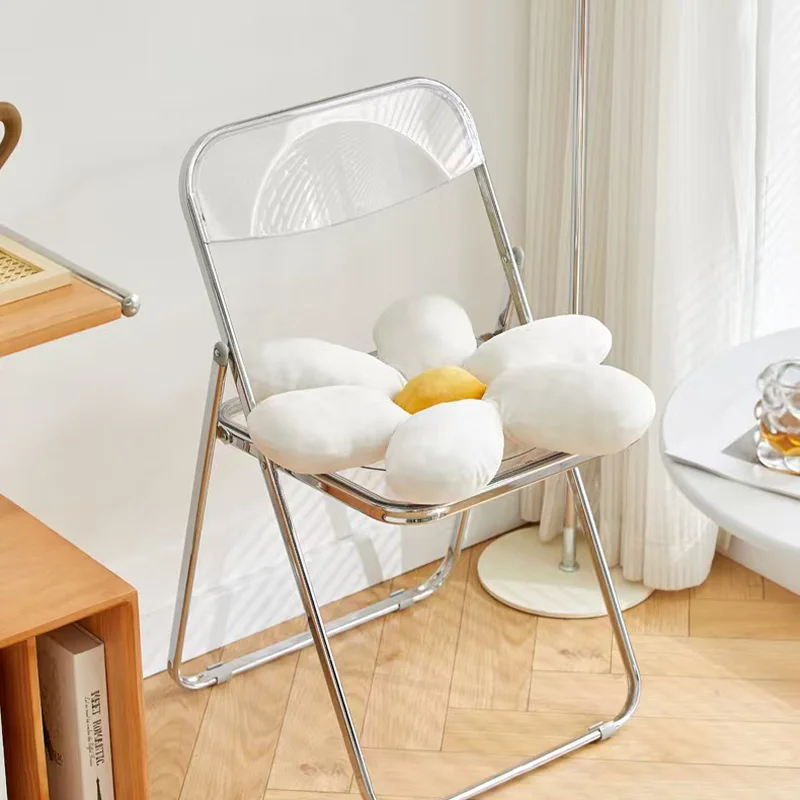 Sedia pieghevole trasparente Sedia da pranzo in acrilico Sedia da trucco trasparente stile Ins per sala da pranzo Abbigliamento e arredamento per la casa moderni ed eleganti