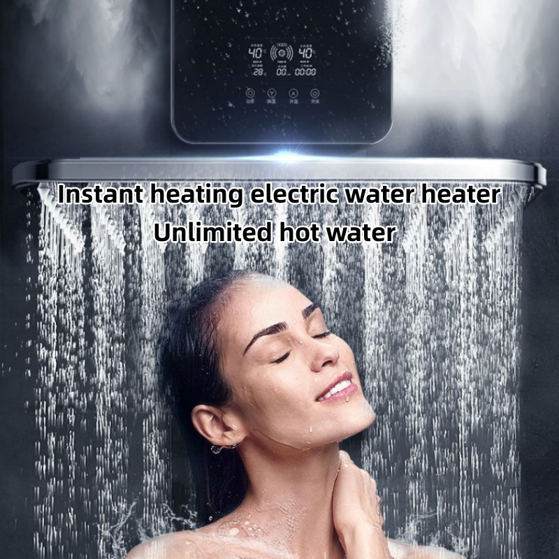 インテリジェント電気温水器 すなわち、熱式給湯器 家庭用快熱入浴機 アパートメントホテル浴室温水シャワー キッチン小型給湯器 LED英語ディスプレイ リアルタイム更新温度表示 3段パワー調整6000 W 7000 W 8000 W インテリジェント周波数変換恒温 むげんおんすい タッチパネルコントロールパネル 強化ガラスパネル IPX 4級防水 インストールが簡単 使用電圧220 V 耐久性 シャワー取付金具付き