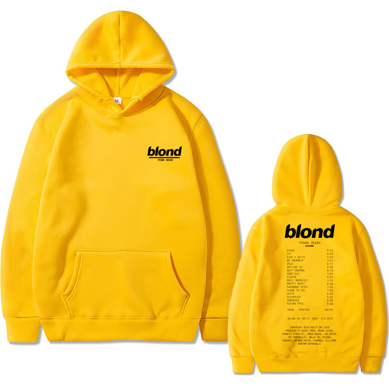 Raper Frank obszerna bluza z kapturem Blond graficzny dres mężczyźni kobiety Ocean bluza hiphopowa moda męska Vintage pulowerowe bluzy