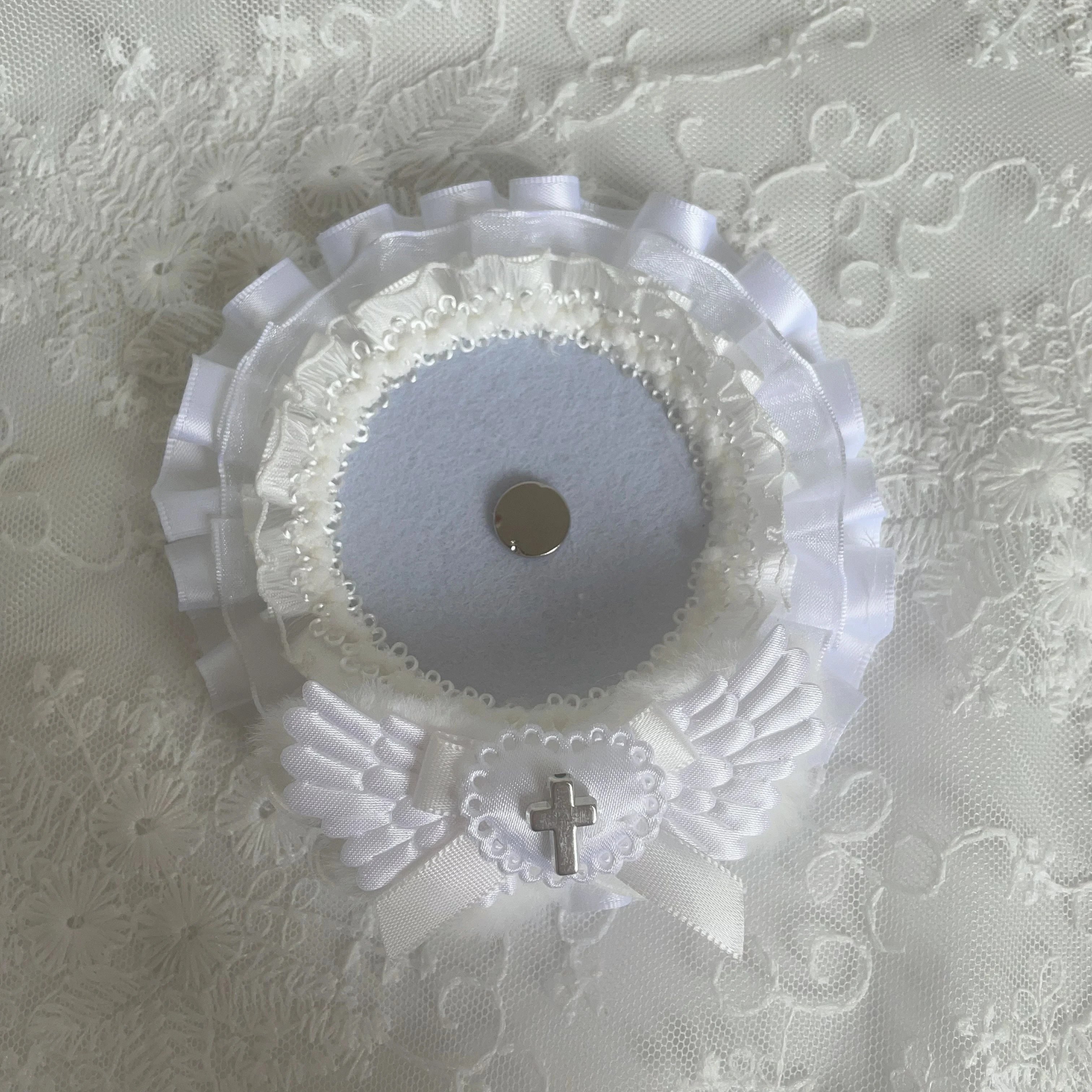 Barra de renda estilo menina fresco multi-camada renda artesanal acabada asas de pelúcia amor arco cruz acessórios emparelhado com estilo de barra pl