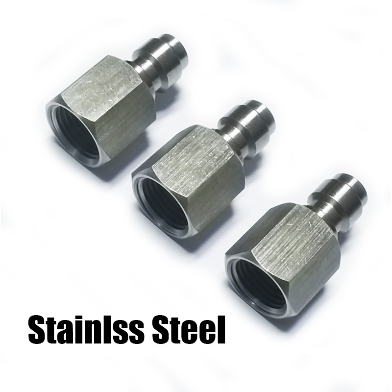 3pcs Quick Disconnect Charging Adaptor 8mm Male Pulg Coupler Connector Stainless Steel M10*1 1/8BSPP 1/8NPT