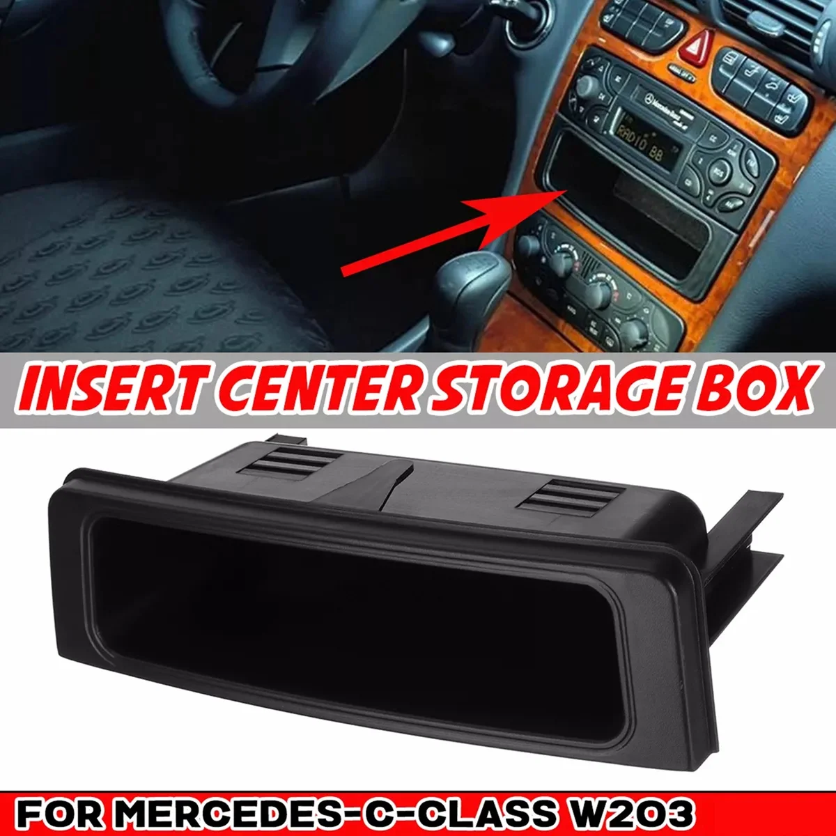 2036830291 Car Center Console Storage Tray for - W203 C-Class 2001-2007 W639 Storage Box Organizer