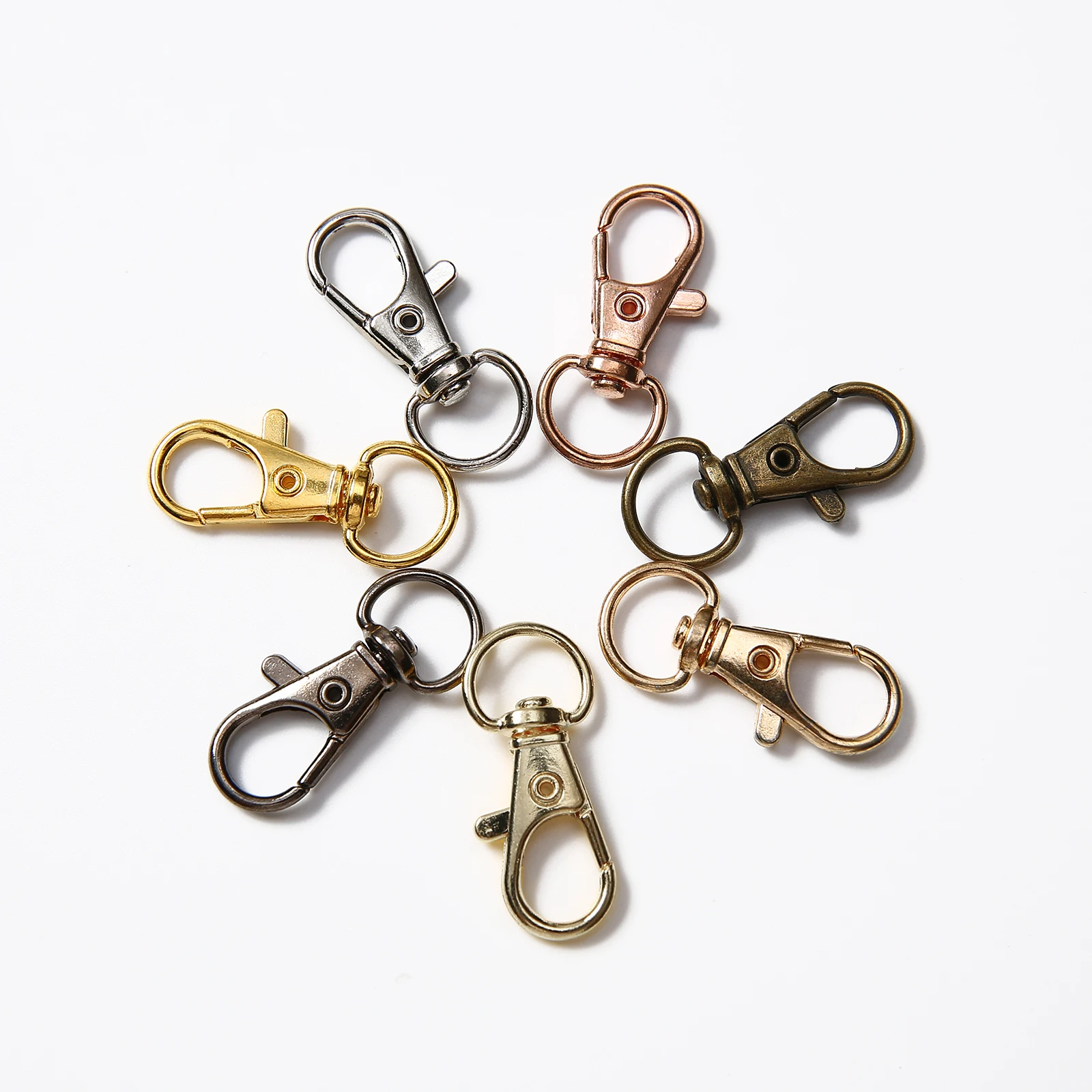10/20/50/100 Stuks Metalen Karabijn Sleutelhanger Sleutelhanger Karabijnhaak Sleutelhangers Voor Diy Sleutelhanger tassen Accessoires