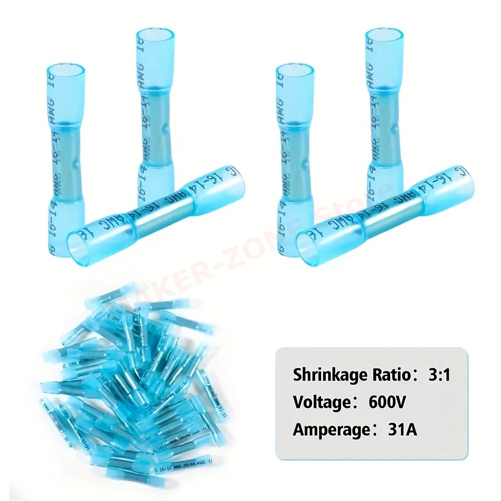 1000 Stuks Awg 22-16/16-14 Krimpkous Connectoren, Geïsoleerde Krimpdraad Connectoren Voor Boten, Auto 'S