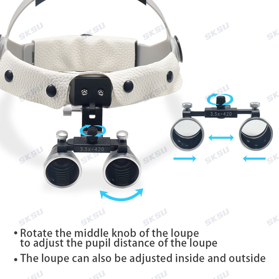 Lámpara de luz LED Dental, lupas binoculares, punto de brillo, laboratorio Dental ajustable, faro de 5W para faro quirúrgico 2.5X 3.5X