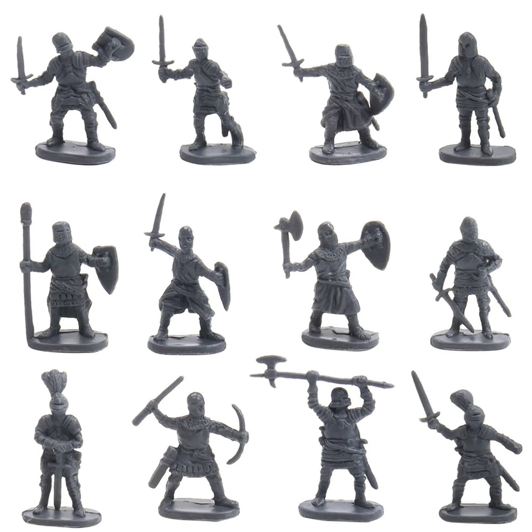 男性用のプラスチック製の古代兵士のフィギュア,戦術的な兵士のアクションフィギュア,戦闘シーンのおもちゃ,灰色,1セットあたり1:72, 200