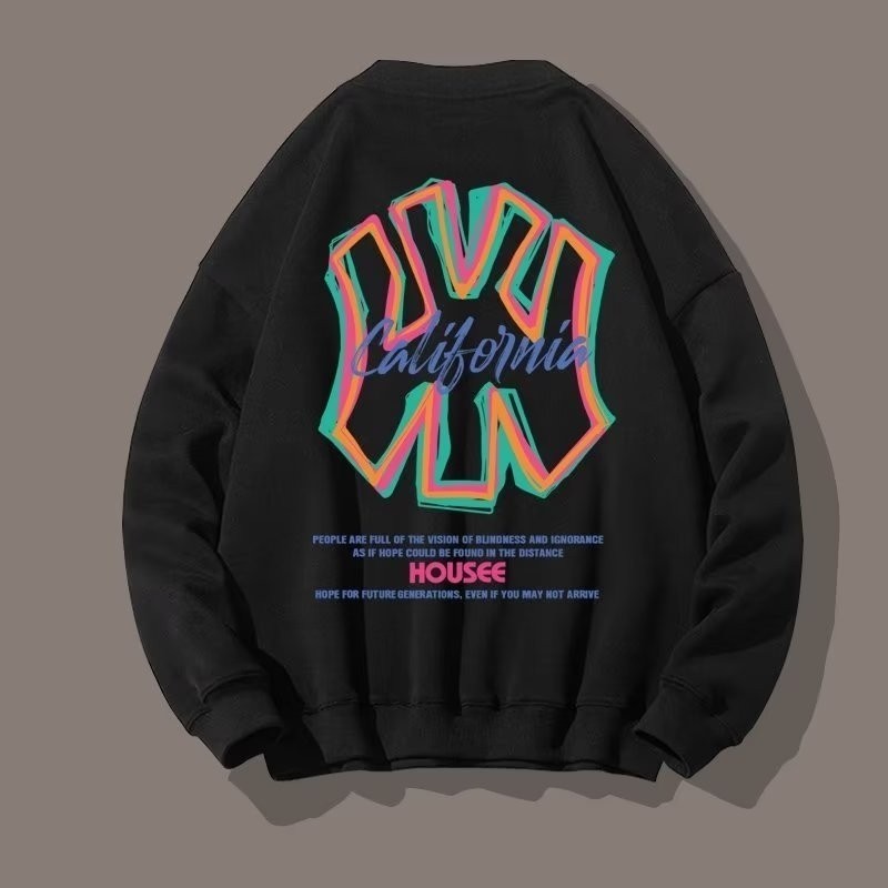 Style américain Style Baseball marque à la mode imprimé Cool Guy tenue hommes sweats haute rue pull décontracté