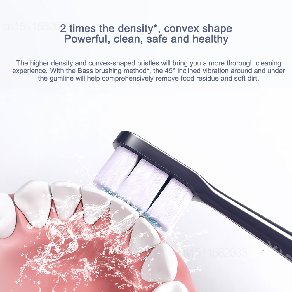 Escova de dentes elétrica sônica XIAOMI MIJIA T700, 360 °   Carregamento sem fio, 3 modos, escovas de dente elétricas ultrassônicas com 2 cabeças de escova