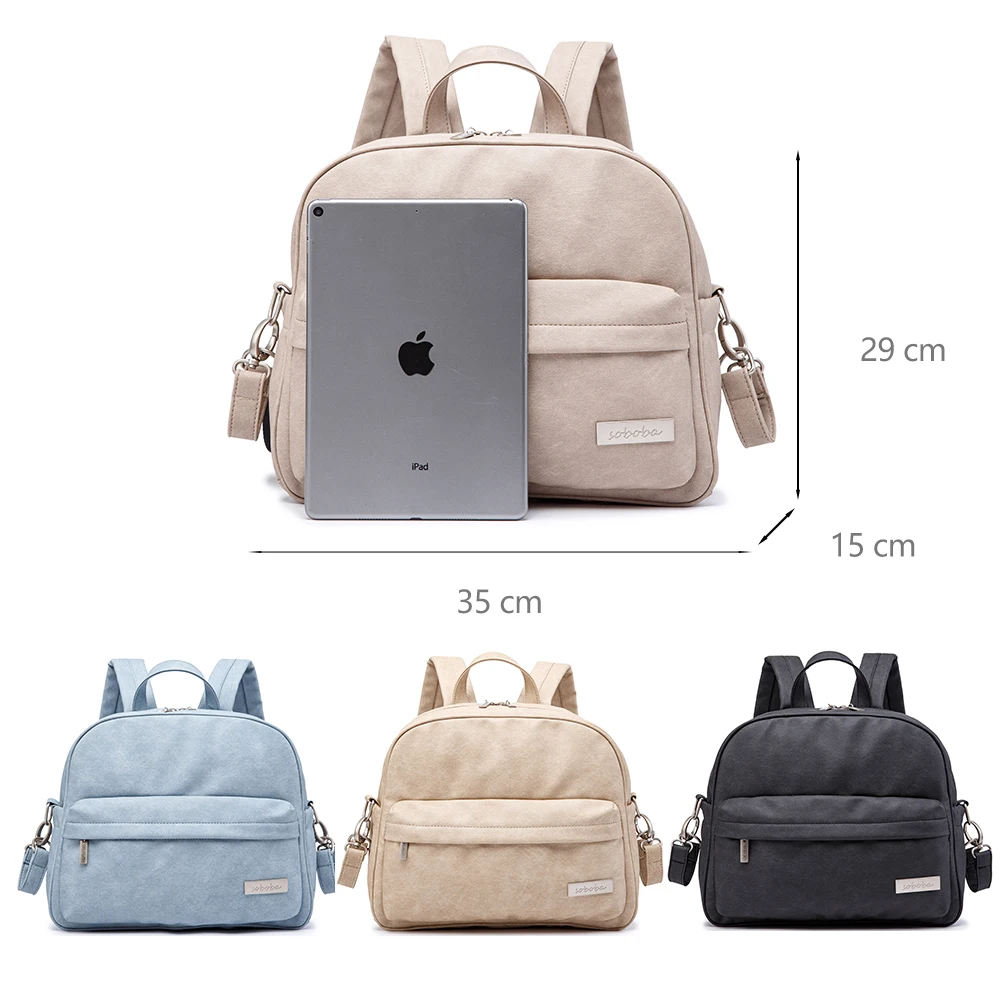 Soboba-Sac à Dos à Couches pour les Soins de Bébé, Accessoire Imperméable, Multifonction, Couleur Unie, à la Mode, pour Mère
