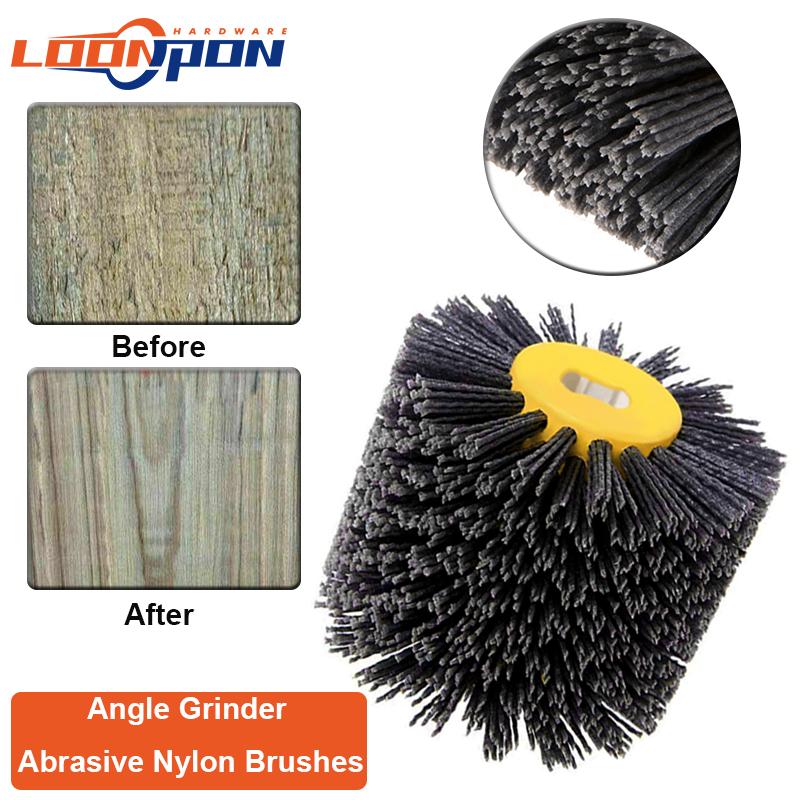 나일론 연마 와이어 드럼 연마 휠 1 개 목재 금속 가공 라운드 브러시 헤드, 그라인딩 버핑 120x100x20mm