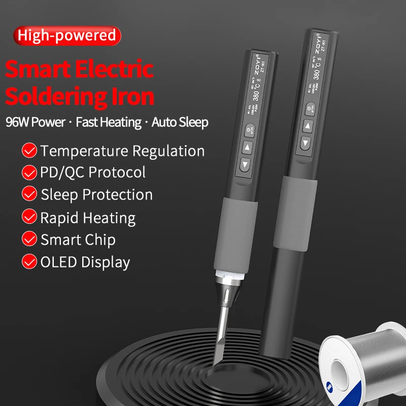 ZOYI ZT-N1 96W สมาร์ทหัวแร้งอุณหภูมิคงที่เชื่อมปากกาช่างไฟฟ้าแบบพกพา High Power เครื่องมือเชื่อมสําหรับซ่อม