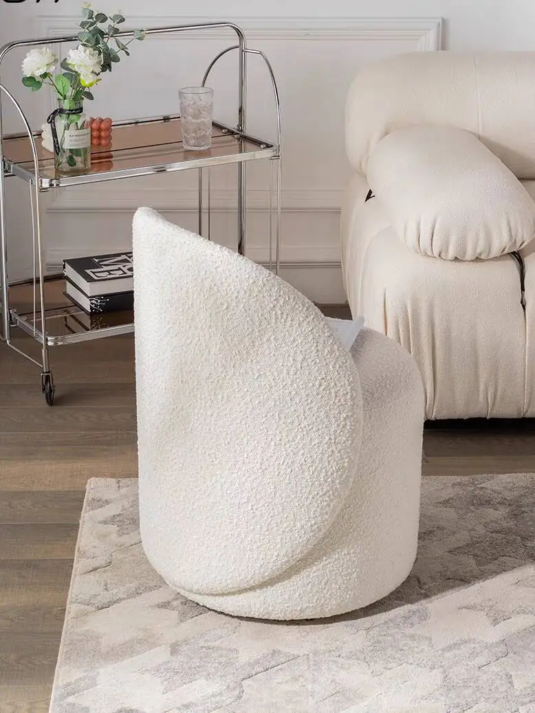 360 ° Taburete giratorio para cambiar zapatos, taburete de maquillaje, respaldo de esponja, tocador, cómodo y transpirable, para sala de estar, sofá perezoso