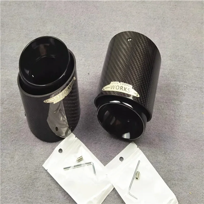 1 Chiếc Màu Đen Bóng Cho Mini Cooper F54 F55 F56 F57 R60 R61 F60 R55 R56 R57 R58 R59 S JCW Carbon Xả Đầu Ống Phụ Kiện Xe Hơi