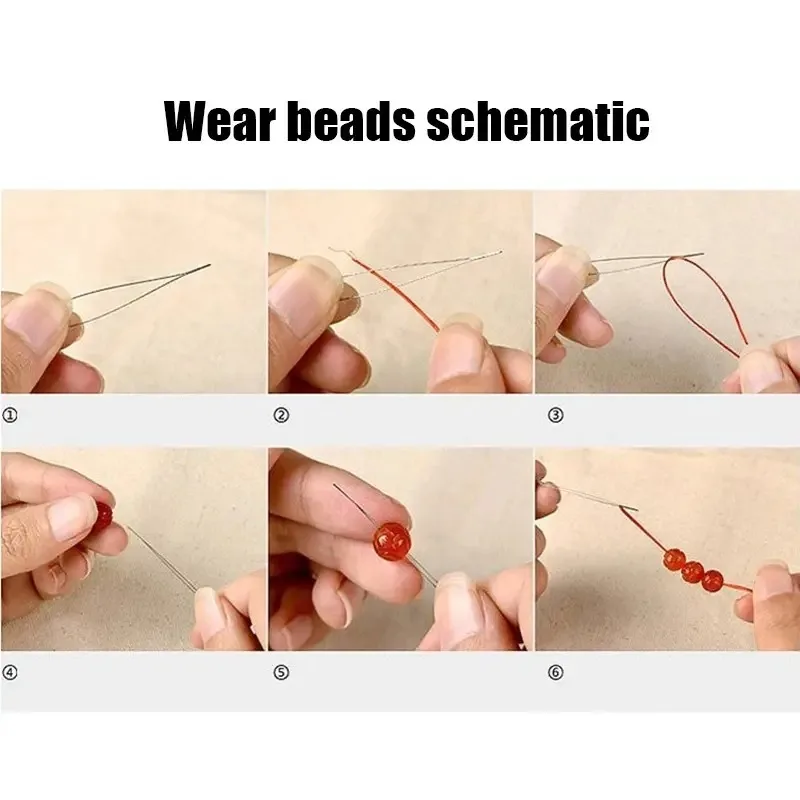 5pcs Beading Needles Seed Beads Needles Big Eye DIY Beaded Collapsible Beading Pins Open Needles for Jewelry Making Tools
