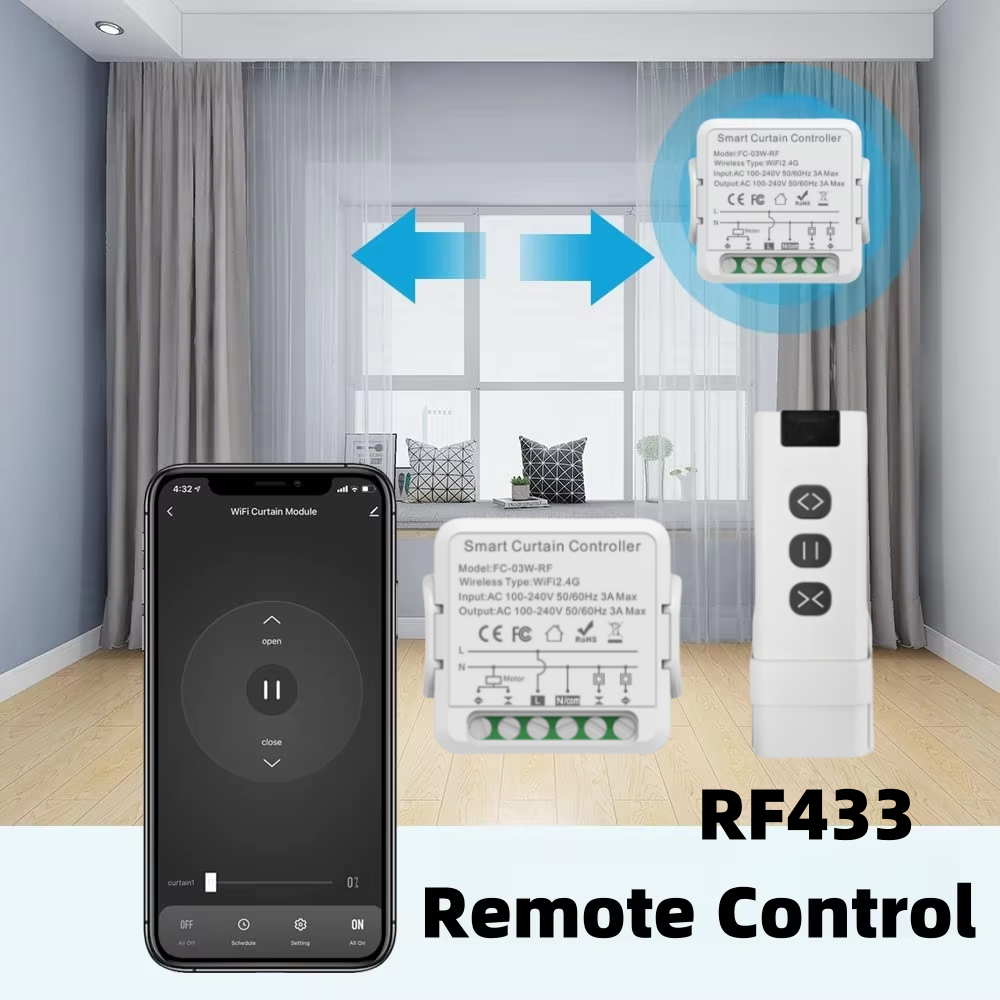Tuya Smart WiFI/Zigbee Modulo interruttore tenda RF per tapparella per tapparella Motore elettrico Temporizzazione lavoro vocale con Alexa Google Home