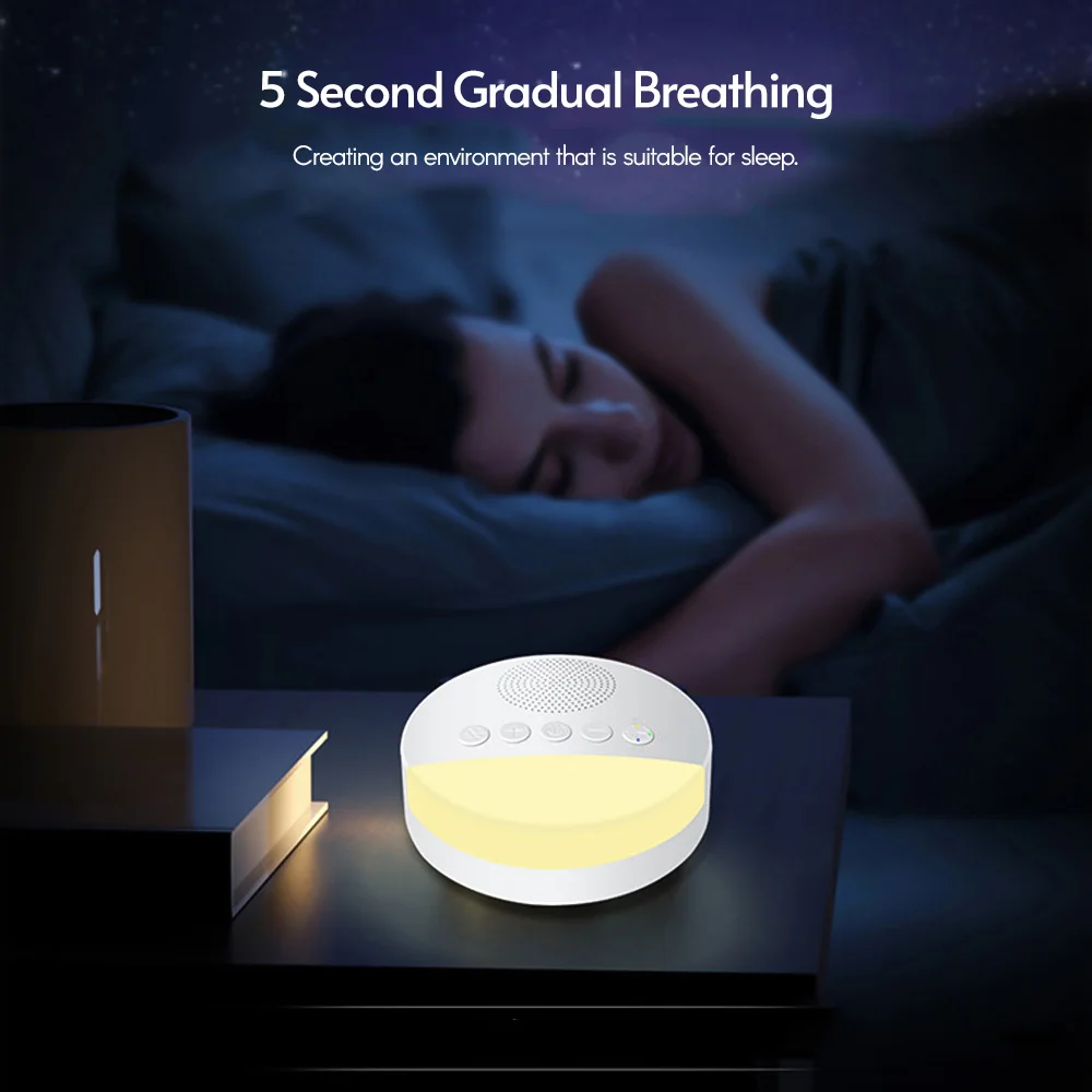 Baby White Noise Machine USB wiederaufladbare zeitgesteuerte Abschaltung Schlafmaschine Baby Sleep Sound Player Nachtlicht Timer Noise Player