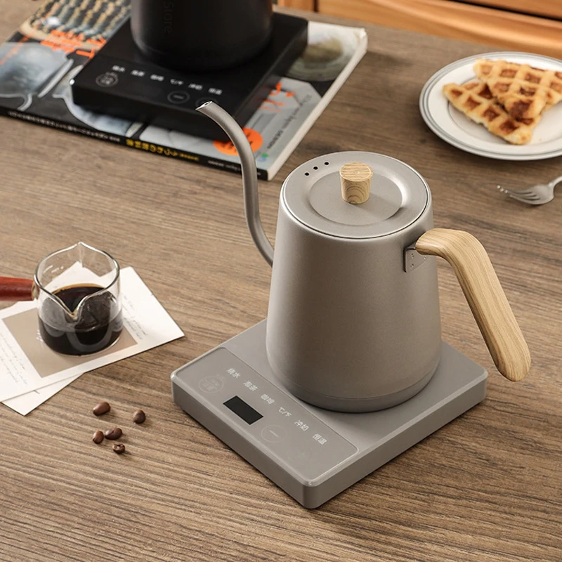 Gooseneck-電気自家醸造ケトル,コーヒーポット,スマートティーポット,温度制御,急速加熱,800ml, 1000w,110v,220v