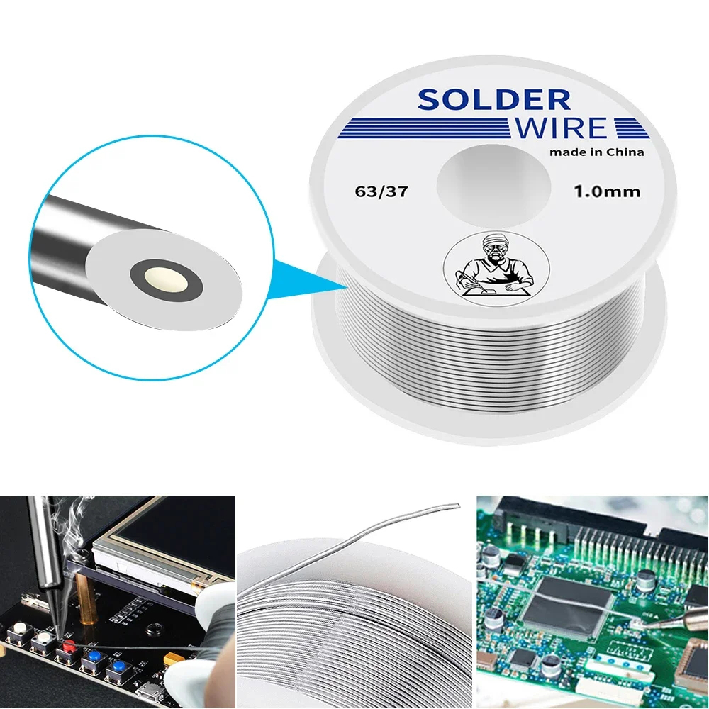 100/20g Solder Wire Tin Roll Clean Rosin Welding Core Soldering Wire Flux Reel Tube Low Temperature Easy Melt Solder Wire