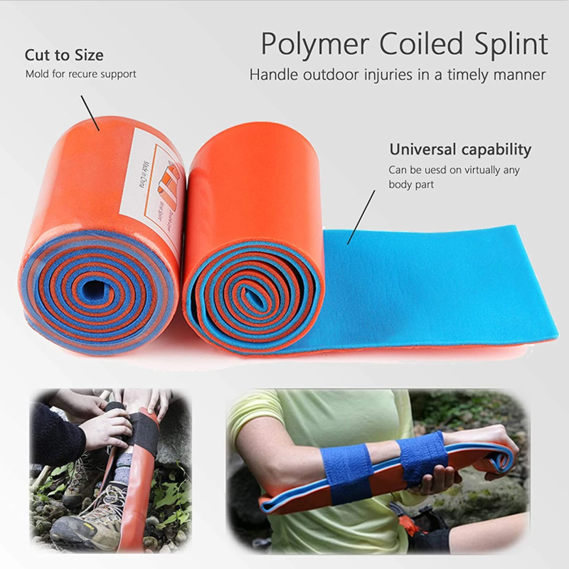 Medical Polymer Plasticity Sam Foam Covered First Aid อลูมิเนียมม้วน Splint สําหรับข้อมือมือขาเท้าข้อศอก Fracture