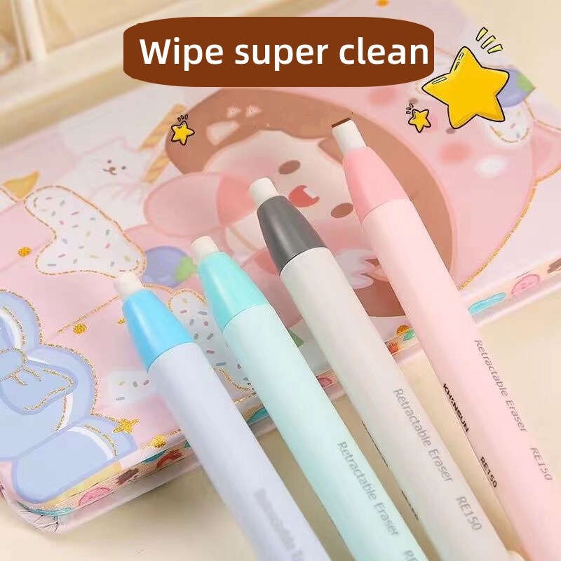 Gomme à crayon rétractable, fournitures de Correction, papeterie scolaire et de bureau