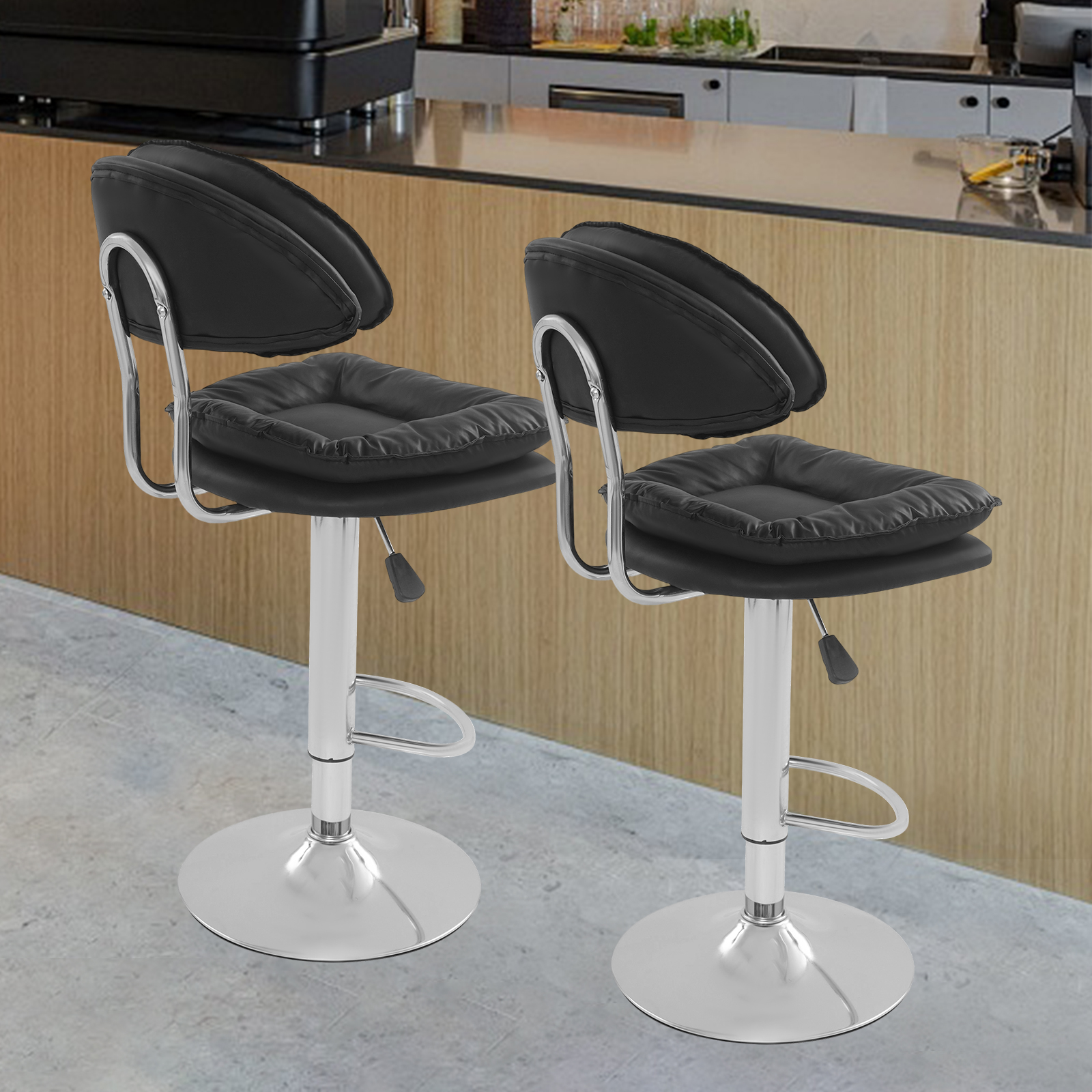 Höhenverstellbarer Barhocker 360° °   Drehbarer Stuhl, 2-teilig, Barhocker, hochflexibel, starke Tragfähigkeit für Bars, Esszimmer