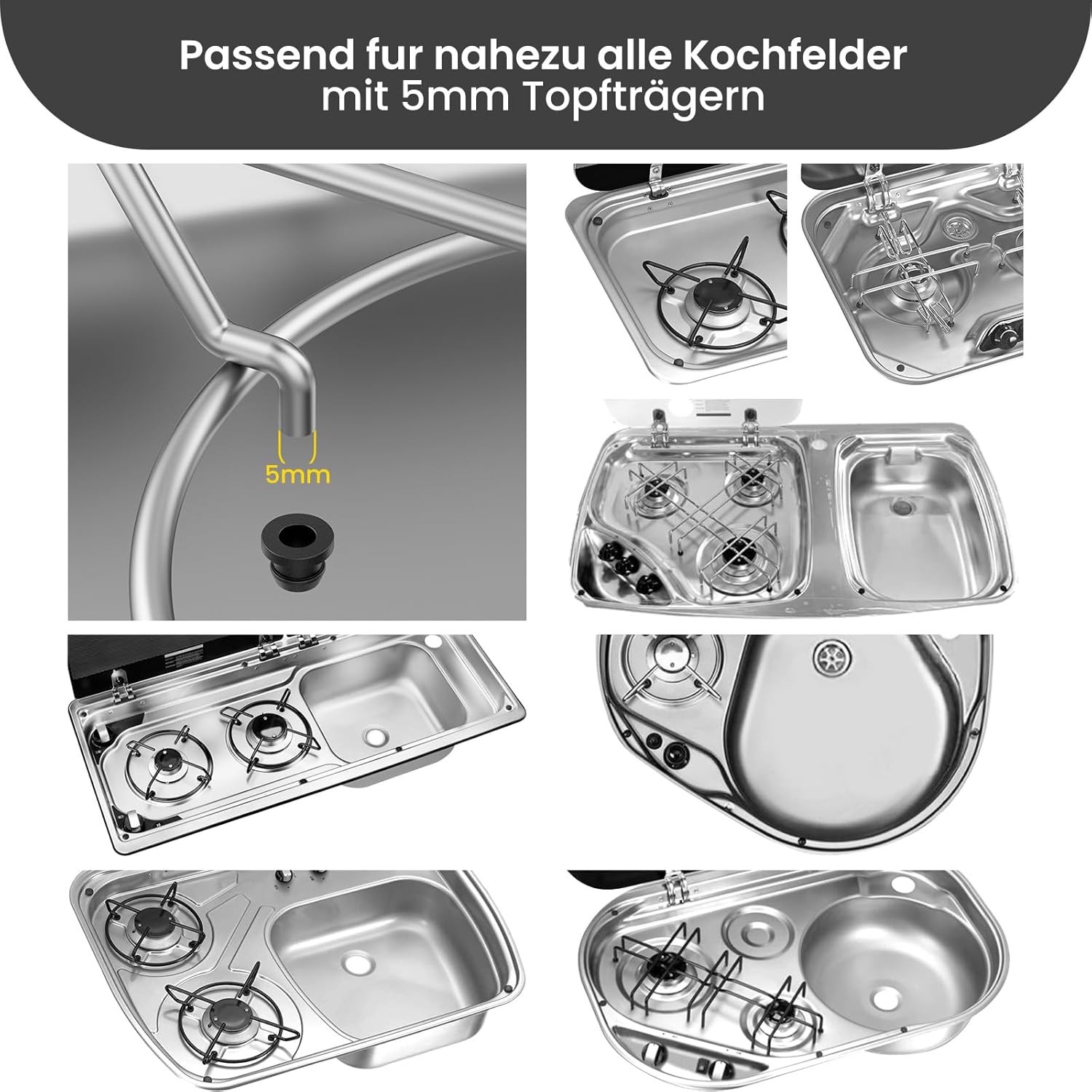 16PCS Smev Dometic Grommet Sleeve Pan Hob Support Motorhome Caravan Camper 44990000122 Van Camper Trailer Accessories