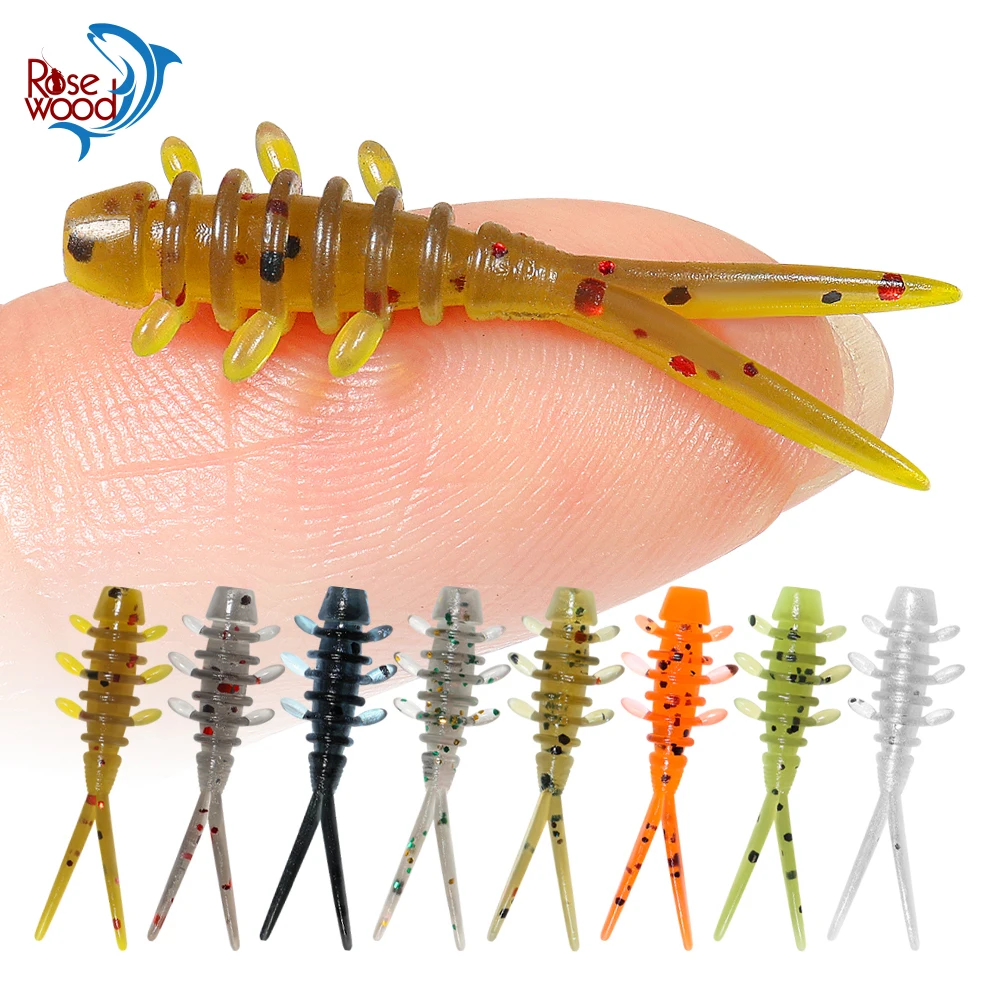Señuelo de pesca suave de palisandro, 25mm, Micro gusano, TPR, flotante, plástico de silicona, Swimbait, Softbait para atrapar caballos, caballa, 20 unids/caja
