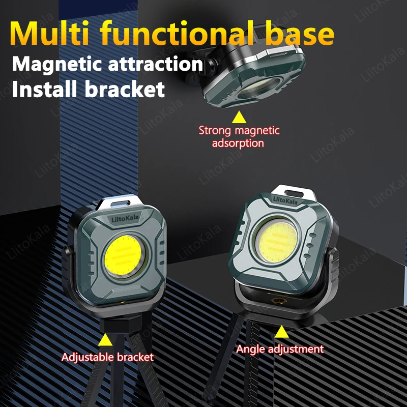 LiitoKala LF-986 Мини-рабочий фонарь LED + COB 500LM Интерфейс зарядки типа C Вход 5V1A Встроенный аккумулятор 1200 мАч Фонарик