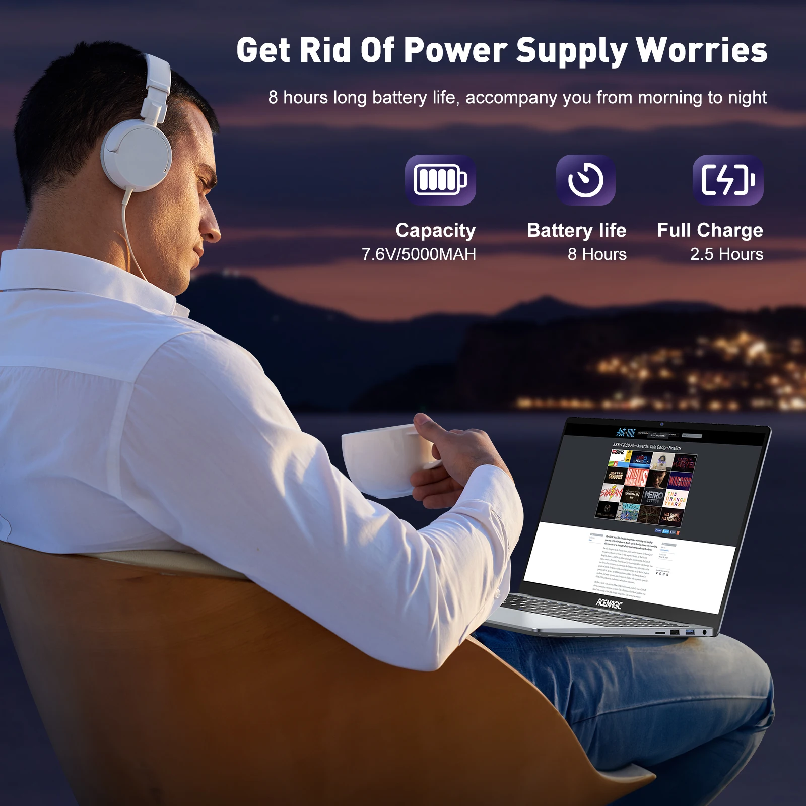 Laptop ultrasottile da 15,6 pollici, 16 GB di RAM, 512 GB di SSD, Intel N97, notebook da gioco, display 1920*1080, computer da ufficio e studio, Windows 11 Pro