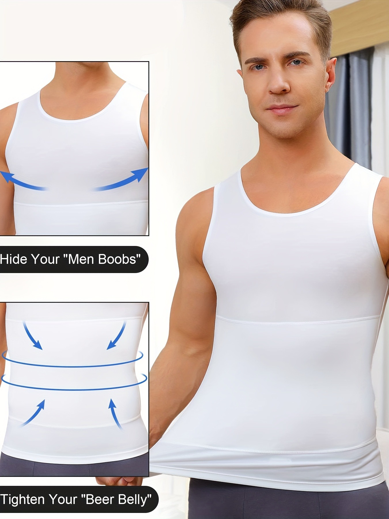 Męska kompresyjna kamizelka wyszczuplająca brzuch Body Shaper Tank Top Podkoszulki Bluza modelująca na każdą porę roku