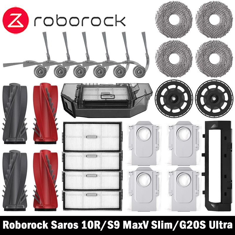 Roborock Saros 10R/S9 MaxV Slim/G20S Ultra Аксессуары Основная боковая щетка Швабра Hepa Фильтр Мешок для пыли Робот-пылесос Аксессуары
