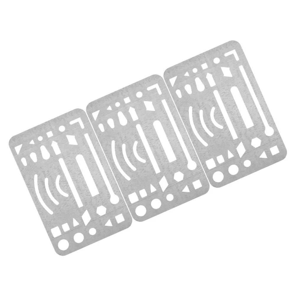 3 Pcs Stainless Steel Wipe Pictures Erasing Tool Shield Drawing Template Craft Metal Eraser Draft Engineering Tools Drafting