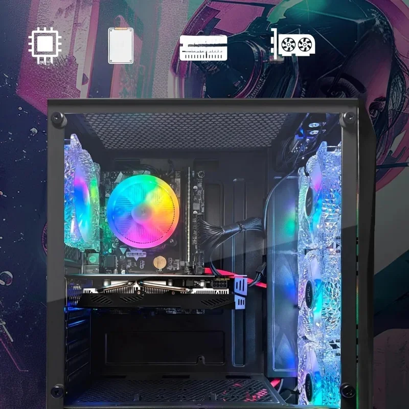 Computadora de sobremesa para PC para juegos, Radeon RX 580 16G GDDR5, Core i5-9400F hasta 4,1 GHz