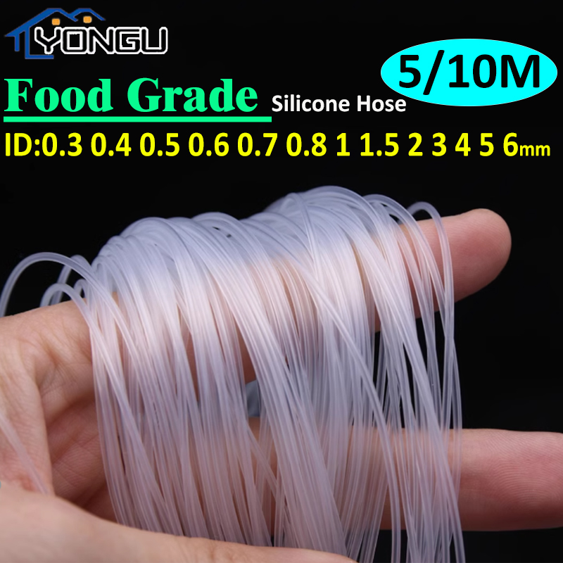 5-10 м/рулон пищевой прозрачный силиконовый шланг ID 0,3 0,4 0,5 0,6 0,8 1 2 3 4 5 6 мм гибкая нетоксичная силиконовая капиллярная трубка