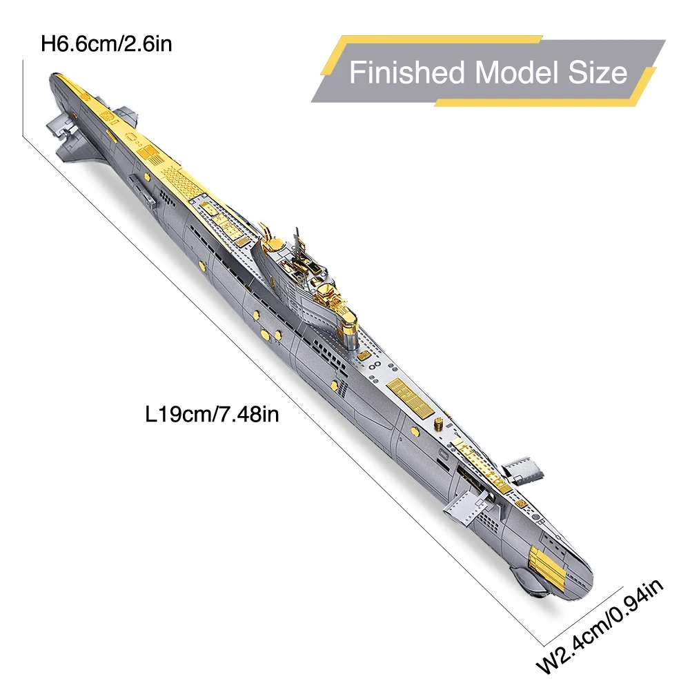 Piececool 3D Kim Loại Ghép Hình Tự Làm Tàu Ngầm Xây Dựng Mô Hình Bộ Dụng Cụ Dành Cho Thanh Thiếu Niên Nhất Quà Tặng Đồ Chơi Trí Tuệ
