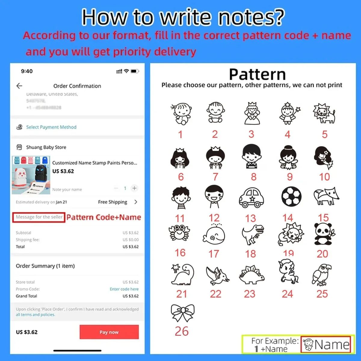 Customized name stamps for kids,personalized waterproof stamp for clothing,back to school ink pad name seal for Student&Child