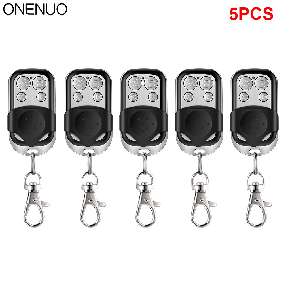 1~5PCS Universal 4 Buttons Garage Door Opener Remote Control 433MHZ Clone Fixed Learning Rolling Code Duplicator Garage